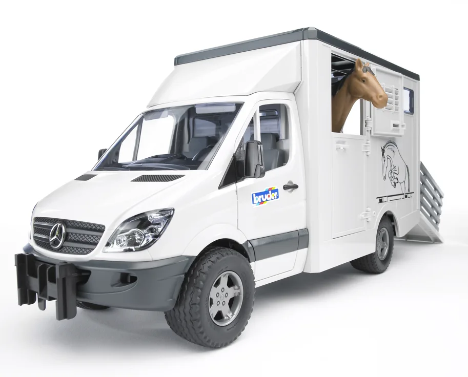 BRUDER Mercedes Benz Sprinter Tiertransporter mit 1 Pferd