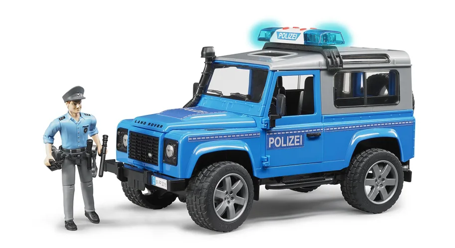 Land Rover Defender Station Wagon Polizeifahrzeug mit Polizist und Ausstattung