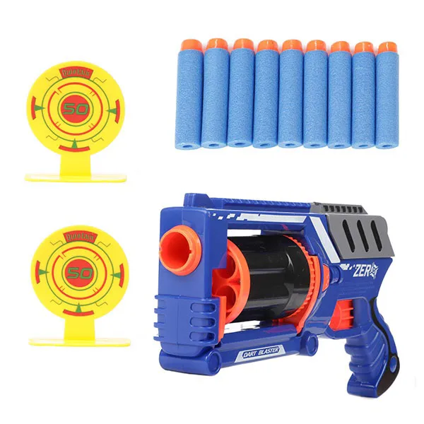 FOAM BLASTER Pistole mit Schaumstoffkugeln + Zielscheiben