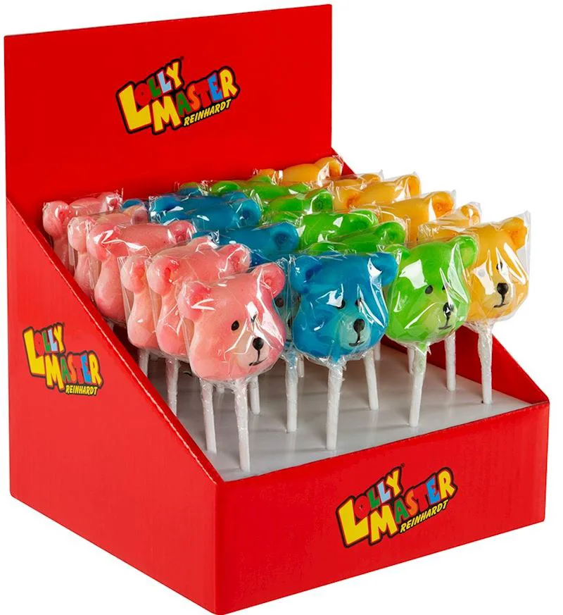 Lutscher Happy Bear Pops 20g . 4 Farben sort.