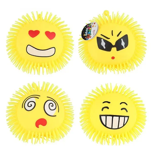 Zottelball Pufferball 'Emoji' 15cm 4 Varianten