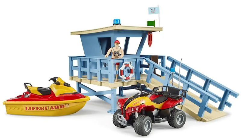 BRUDER bworld Life Guard Station mit Rundumleuchte