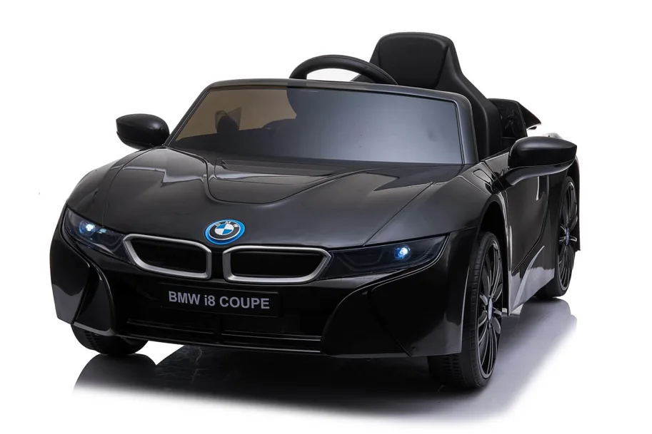 BMW i8 Kinderfahrzeug Coupe Schwarz Ledersitz EVA Reifen MP3