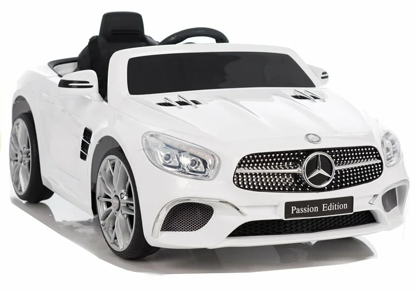 Kinderfahrzeug Mercedes SL 400 Weiß Ledersitz EVA-Reifen LED Frontscheinwerfer