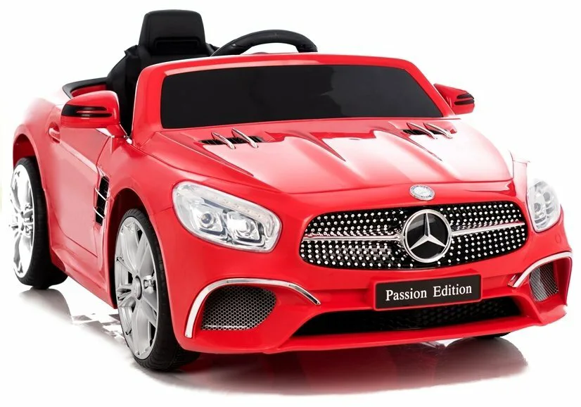 Kinderfahrzeug Mercedes SL 400 Rot Ledersitz EVA-Reifen LED Frontscheinwerfer