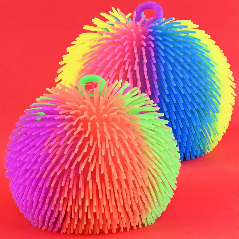 Zottelball 20 cm Regenbogen Farben